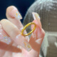 Zhijue Gold Sakura 999 Gold Ring Plain Ring New Gold-plated Ring Valentine's Day Gift for Girlfriend 1.65g No. 13 (with Certificate of Warranty)