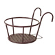 Iron hanging basket hanging rack balcony span plant hanger green ivy succulent plant railing flower rack household thickened bronze color [bold + with screen version]