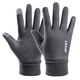 Men's Autumn and Winter Suede Sports Cycling Warm Thickened Velvet Gloves Anti-Slip Driving Takeaway Fishing Gloves Men's Suede Three-Line Black One Size