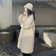 Gu Bing simulated fur coat for women winter imitation mink coat thickened loose lamb fur one-piece mid-length milk white [self-priming buckle] L [130-150Jin [Jin equals 0.5 kg]]