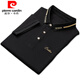 皮尔卡丹（pierre cardin）2025年夏季有领子短袖t恤男潮流青年冰丝翻领半袖polo.衫商务简约 黑色 QY683 L 【120-135斤】
