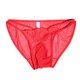 Men's Sexy Butterfly Embroidered Briefs with Low Waist Transparent Mesh Pouch Thong Large Size Red M Size Open Style 80-110Jin Jin equals 0.5kg