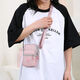 QUEENJOY Chinese Valentine's Day lightweight mobile phone bag women's wear-resistant halter neck small bag crossbody bag arm mini coin wrist summer shoulder bag pink