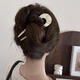 Mengkeduo acetic acid U-shaped hairpin for women, retro ball headband, hairpin, Chinese-style high-end elegant daily hairpin, U-shaped hairpin (off-white)