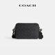 COACH gift new men's classic logo CHARTER No. 19 crossbody bag men's bag shoulder bag handbag charcoal black