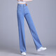 Qingqinghua Tiansi Denim pantalones de pierna ancha para mujeres en verano delgada 2025 Nuevos pantalones casuales de primavera y verano Pantalones rectos de Sedming Slimming 6628 Azul claro XL /29 (115-125Jin [Jin equivale a 0.5 kg])