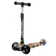 Scooter 2-6-12 years old folding music flashing three-wheeled yo-yo car for men and women beginners sliding scooter double-layer pedal matte black + upgraded off-road wheels + music lights