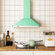 Amka Range Hood European White Retro Range Hood American Cream Style Appartement Small Décharge Petite taille Petit appartement Stove de gaz Set Large Tour d'aspiration Top Type d'aspiration Morning Morning 90 cm de large [Couleur à chaud]