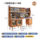 Jiayi solid wood sideboard cupboard rice cupboard tea cabinet storage cabinet kitchen cabinet storage cabinet storage cabinet 2.1m sideboard + dining table cherry wood color