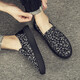 Dick Lane Dick Renne Marke Leinwandschuhe Herren 2025 Sommer Neue faule Schuhe atmungsaktive Slebende Herren alte Peking -Stoffschuhe Freizeitbrettschuhe Schwarz 40