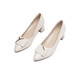 Red Dragonfly Leap Moon Shoes Fashion Square Buckle Commuter High Heels Temperament Elegant Thick Heels Women's Shoes Single Shoes WLB33095 Beige 37