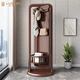 Rosimu Massivholz-Dressing Spiegel Ganzkörper Spiegel rotierender Kleiderbügel mit Spiegel integrierter Kleiderregal Dressing Spiegel Schrank Haushalt bodenstarke Spiegel Spiegel Spiegel 56*178 cm