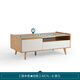 Lin's Home Furnishing Log Style TV Cabinet Coffee Table Living Room Home AC1M Log Color + White AC1L Coffee Table