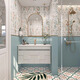 Elfe de pomme Elfe de pomme 400x800 Nyonya Style Soft Flower Flower Tiles French Retro Kitchen Tiles de salle de bain Avocado Green H681 Installation mixte 400x800
