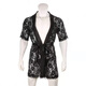 Men's Sexy Nightgown New Men's Super Sexy Lace Transparent Thong Bathrobe Homewear Suit See-through Temptation S