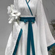 
Chinese style Hanfu women's ancient costume Ming style cross-neck waist skirt made of Wei and Jin dynasties ancient style white great appreciation fairy spring white L