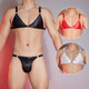 Temptation of desire, basic sexy underwear for men, metal ring suspenders, three-point Japanese and Korean style men's passion temptation suit, sexy thong pseudo-woman briefs gay adult supplies, white underwear, all sizes