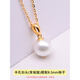 Yuyao 18k gold buckle head large pearl accessories pendant thickened version beeswax half hole round bead empty support DIY gold support thick gold regular version - thickened - half hole buckle head - 18k gold