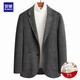 Romon Wool Suit Men's Korean Slim Casual Suit Jacket Men's Autumn and Winter Thick Youth and Middle-aged Solid Color Business Light Luxury Double-sided Woolen Single Suit Men's Gray 175