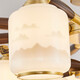 Neue chinesische Wandlampe Full Kupfer 2024 Neues chinesisches Stil Massivholz Zen Krankenbettlampe Hintergrund Wandlampe Treppenlampe Einkopfwand Lampe-1105 [Massivholz Lampenarm] Keine Spezifikationen
