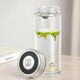 HEENOOR Einschicht Antibakterielles Glasbecher mit Filterbärtbecher mit einer großen Kapazität mit Abdeckung XN9905 500 ml [Silber-Ion-Antibakterien-Leder-Hülle Cup-Pinsel]