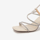 Qianbaidu [Serie Silent] Sandalias de moda con tacón de tacón para mujeres nuevas sandalias de moda de verano Silver/Beige 38