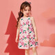 Demandez aux filles juniors robe 2025 Summer Little Child's Flowers Full Imprime Imprimé Children's Sling Princess Robe Couleur 130
