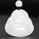 7000 Years Old Hetian Jade Pendant Mutton Fat White Guanyin Jade Pendant with Identification Certificate Jade Buddha (Medium Size)