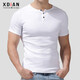Continuez la chemise Henry, T-shirt à manches courtes pour hommes, T-shirt masculin à manches filets pour hommes, chemise de base en coton à manches courtes mince, Black (Henry) L Size (112-130Jin [Jin est égal à 0,5 kg]) Slim Fit Style Slim Fit Style
