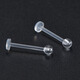 Holycat cat in arms diameter 1.2mm resin ear studs for ear piercing invisible transparent anti-blocking needle ear expansion student ear bone stud screw earrings (4 pieces) about 10X1.2MM thick + alcohol tablet