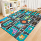 Jinko children's crawling carpet city traffic scene map toy blanket road track parking lot carpet gray city-3 80*120 cm