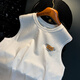 Qianji (QIANJI) American loose vest men's summer trendy printed sleeveless heavy vest casual sports sweatshirt white [HJ9906-1] M suitable for 90-108Jin [Jin equals 0.5 kg]