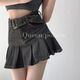 
Langwei Feray retro American hot girl ripped hip skirt for women spring and summer new high-waist A-line half-body pleated short skirt 16851 retro blue [no lining] S (80-95Jin [Jin equals 0.5 kg])