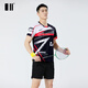 Side and Even Badminton Clothing Set Spring and Summer New Couple Set Short Sleeve Sportswear Quick Dry Breathable Group Purchase Competition Suit Men's Set C112241+12241 XL
