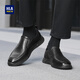 Heilan House (HLA) Men's Shoes Casual Leather Shoes Slip-on Business Casual Slip-On Toe-Layer Cowhide Shoes Men Black 41