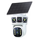 Police TV Satellite Solarkamera 4G Ladungsfreie Verkehrskamera Überwachung Outdoor ohne Netzwerk-Hausmonitor 360 Grad ohne tote Winkel mit Nachtsicht Panoramablick ländlicher Obstgartenfischteich [lebenslange freie Verkehr] Drei Kameras + optischer Zoom, um deutlich 100 Meter 128g zu sehen