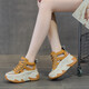 Light Yilin Sandalias de verano personalizadas para mujeres zapatos de piernas largas y cortas ALTA ALTO Y BAJO UNA DESCABLADA ALTA COACA DISCAPACIONES CAGE CAGE CABA 9898 Color de albaricoque 25 (0 mm)