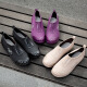 Fashionable Japanese rain boots for women, short rain boots for outdoor work, waterproof non-slip shoes, rubber shoes, flat-soled pull-on shoes, purple 36