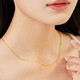 Lao Fengxiang S925 silver necklace gold O-shaped chain versatile gift for girls girlfriend wife birthday anniversary Valentine's Day s925 silver chain gold O-shaped chain
