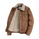 Mark Huafei Suede Imitation Sheep Wool Jacket Men's Autumn and Winter Thickened Warm Top Jacket Khaki 54/XL