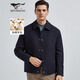 Siete Wolf Jacket Men's Lapel Woolen Wool Wool Wool Commuter Commuter Simple Slimming Wind-Probar Chaqueta individual ropa para hombres 102 (azul oscuro) -1733 Modelo 165/84a (M)