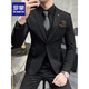 ROMON suit suit men's business professional suit three-piece formal wedding dress casual groom British style slim black two-button suit jacket free shirt tie + bra + brooch XL 123-134Jin Jin equals 0.5 kg to wear