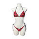 Couir noir en cuir noir HELLOKITTY HALTER LABLE de cou poitrine poitrine bikini fille chaude de maillot de bain Sous-vêtements Sous-vêtements 834 ensemble en deux pièces, une taille unique