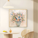 
Wingtu hand-painted oil painting restaurant decoration painting modern simple living room hanging painting French texture painting light luxury style artistic high-end sense, flowers blooming 60*60 hot-selling spot silver metal frame