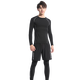 Alen Botun swimsuit suit men's full-body sun protection long-sleeved long-pants swimming trunks men's swimming full set surfing swimsuit hot spring wetsuit long-sleeved three-piece set gray line [anti-embarrassment and quick-drying] XL [145-160Jin [Jin equals 0.5 kg ]]