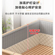 Jufan Dihao [Customizable] Spliced ​​bed Children's bed Crib Cub Beech heightened guardrail Baby bed spliced ​​small bed Three-sided guardrail + double colored bed circumference [log wood style] 200*80*40cm [includes 5cm mattress]