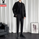 Playboy (PLAYBOY) no-iron suit men's autumn and winter Korean style trendy wedding dress small suit men's casual three-piece suit CGHHTX8TZ black three-piece suit XL