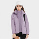 Versión coreana de Brelrmon de ropa a prueba de viento para mujeres y hombres, chaqueta de montañismo de esquí de tres en uno al aire libre HS12805 Purple-Women XL