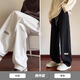 Main idea (ZHUYIFAN) fat man large size 230Jin Jin is equal to 0.5kg men's straight autumn and winter overalls trendy brand large size straight wide leg casual pants K1477J dark gray plus velvet 2XL (180) 150-170Jin Jin is equal to 0.5kg can be worn