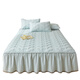 Sailotou Class A cotton bedskirt single piece 2024 new pure cotton quilted thickened bedspread bedskirt dust cover bedcover to hide the ugly baby blue maternal and infant quality soybean fiber 200cmx220cm cotton bedskirt + pillowcase 1 pair